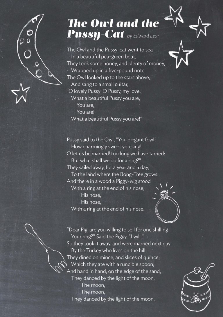 Owl and Pussycat poem by Edward Lear