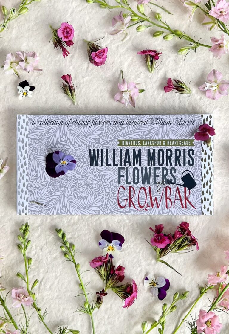 The William Morris Bar being shown with the different flowers from the bar.