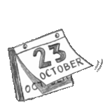 Illustration of a calendar showing the date 23rd October.