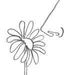 Illustration of a nose smelling the scent of a flower.